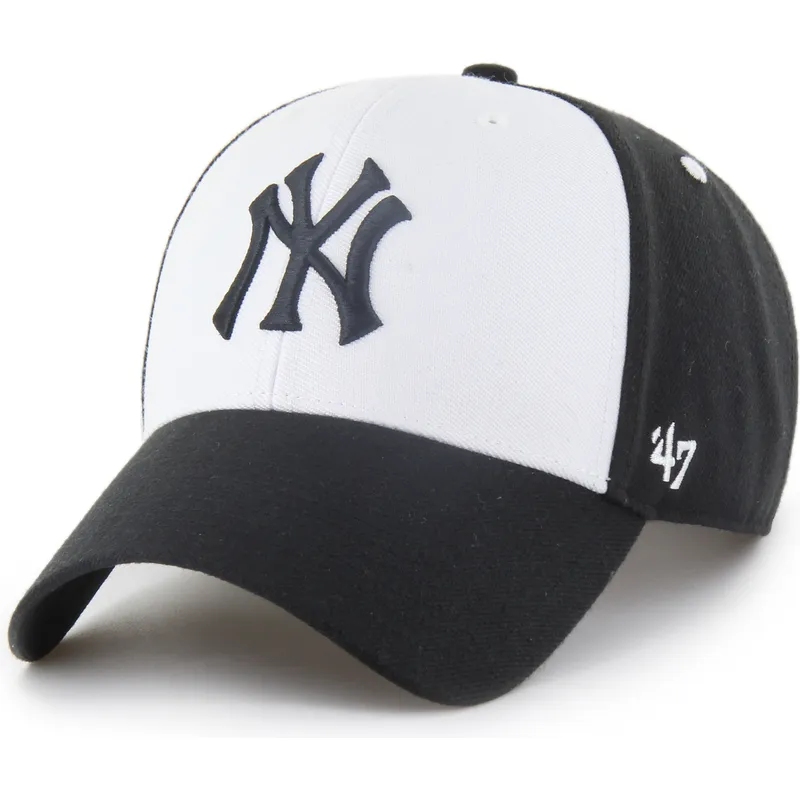gorra-curva-negra-y-blanca-snapback-mvp-replica-sure-shot-de-new-york-yankees-mlb-de-47-brand