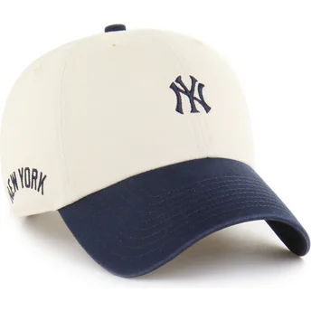 Casquette courbée beige et bleue marine ajustable Clean Up Base Runner Sure Shot Two Tone New York Yankees MLB 47 Brand
