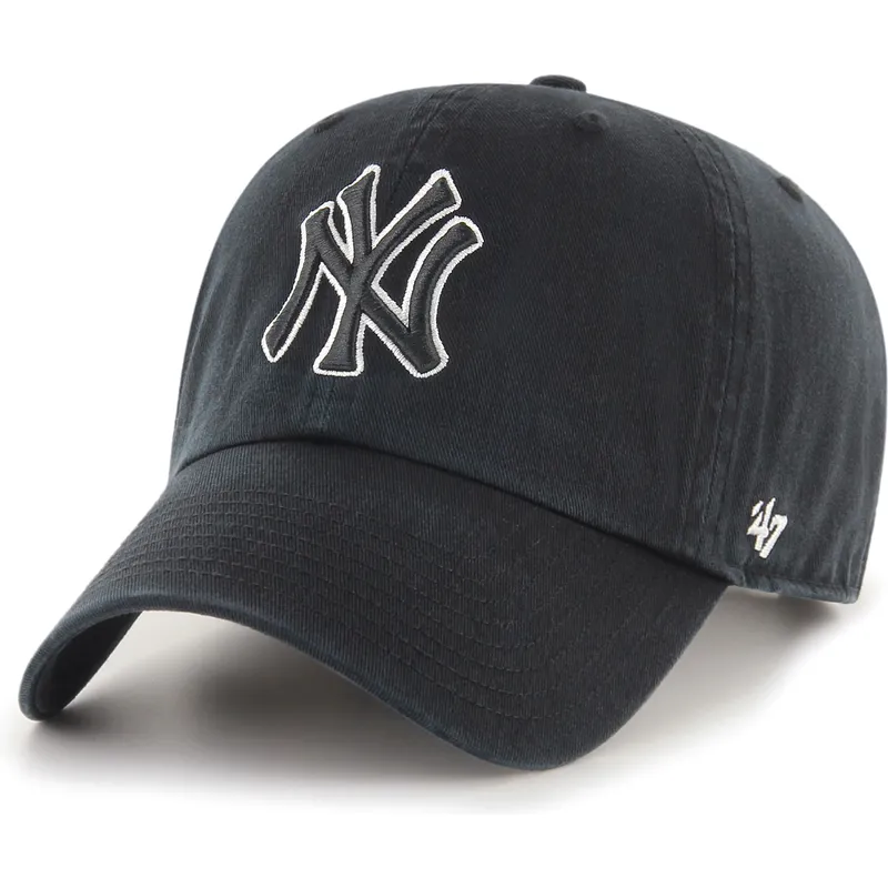 czapka-z-daszkiem-czarna-regulowana-clean-up-no-loop-label-new-york-yankees-mlb-od-47-brand