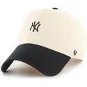 cappellino-curvo-beige-e-nero-regolabile-clean-up-base-runner-two-tone-dei-new-york-yankees-mlb-di-47-brand