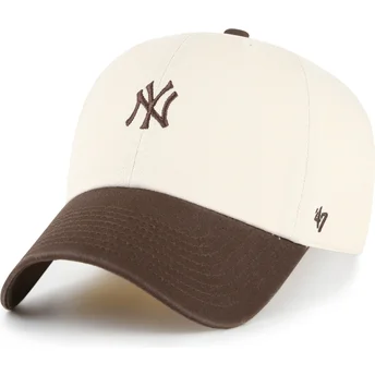 Beżowo-brązowa regulowana czapka z daszkiem Clean Up Base Runner Two Tone New York Yankees MLB od 47 Brand