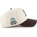cappellino-visiera-curva-beige-e-marrone-snapback-mvp-dt-sure-shot-two-tone-cotton-di-oakland-athletics-mlb-di-47-brand