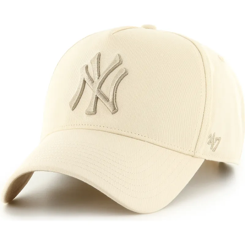 cappellino-curvo-beige-snapback-con-logo-beige-mvp-dt-sure-shot-two-tone-cotton-dei-new-york-yankees-mlb-di-47-brand