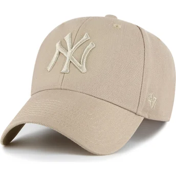 Gorra curva khaki snapback con logo khaki MVP de New York Yankees MLB de 47 Brand