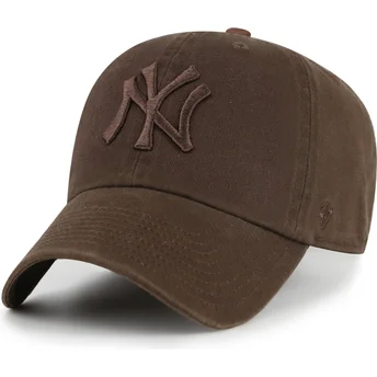 Casquette courbée marron ajustable avec logo marron Clean Up New York Yankees MLB 47 Brand