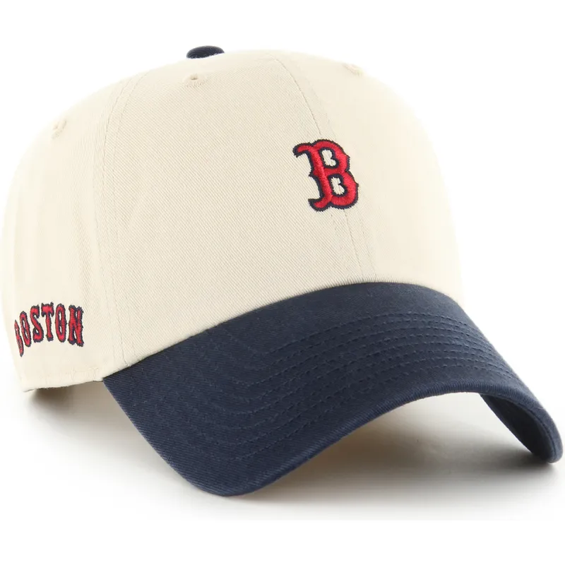 bojd-keps-beige-och-marinbla-justerbar-clean-up-base-runner-sure-shot-two-tone-fran-boston-red-sox-mlb-av-47-brand