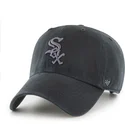 gorra-curva-negra-ajustable-con-logo-gris-clean-up-de-chicago-white-sox-mlb-de-47-brand