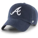 casquette-courbee-bleue-marine-ajustable-clean-up-atlanta-braves-mlb-47-brand