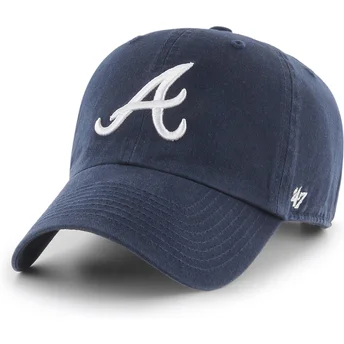 Marineblaue verstellbare Curved Cap Clean Up der Atlanta Braves MLB von 47 Brand
