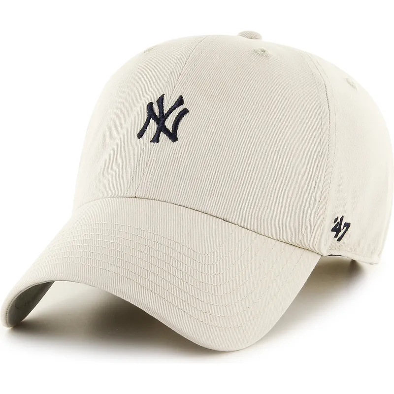 bezowa-regulowana-czapka-z-zakrzywionym-daszkiem-clean-up-base-runner-mini-logo-new-york-yankees-mlb-od-47-brand