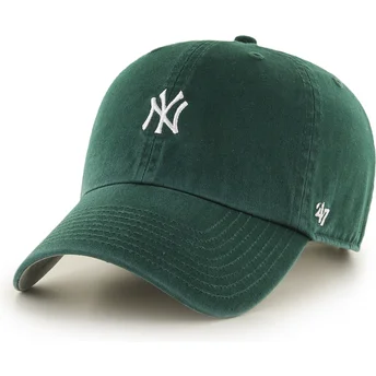 Cappellino curvo verde regolabile Clean Up Base Runner Mini Logo dei New York Yankees MLB di 47 Brand
