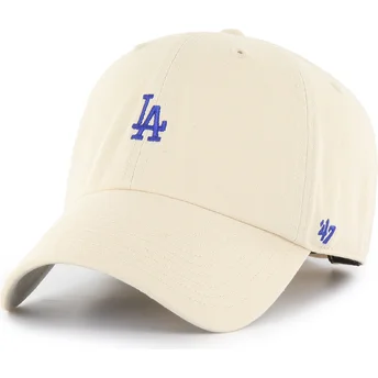 Gorra curva beige ajustable con logo azul Clean Up Base Runner de Los Angeles Dodgers MLB de 47 Brand