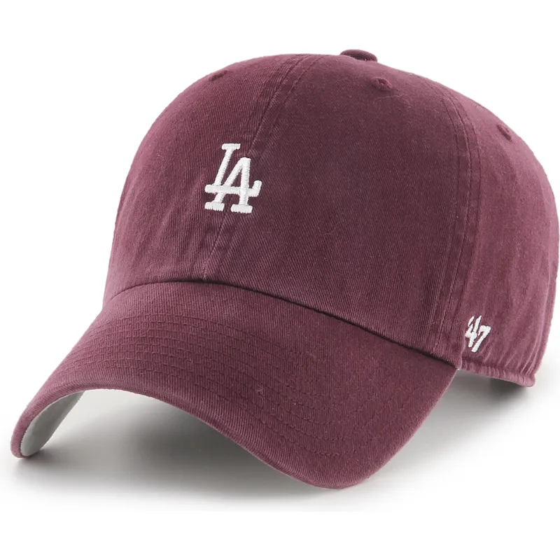 regulowana-bordowa-czapka-z-zakrzywionym-daszkiem-clean-up-base-runner-los-angeles-dodgers-mlb-od-47-brand