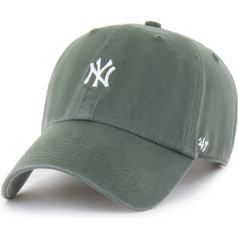 Cappellino curvo verde regolabile con logo bianco Clean Up Base Runner dei New York Yankees MLB di 47 Brand