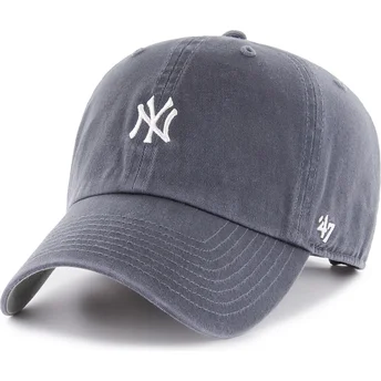 Cappellino curvo blu marino regolabile Clean Up Base Runner Vintage dei New York Yankees MLB di 47 Brand