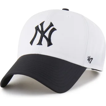 Biała i czarna zakrzywiona czapka snapback MVP Brrr Two Tone New York Yankees MLB od 47 Brand