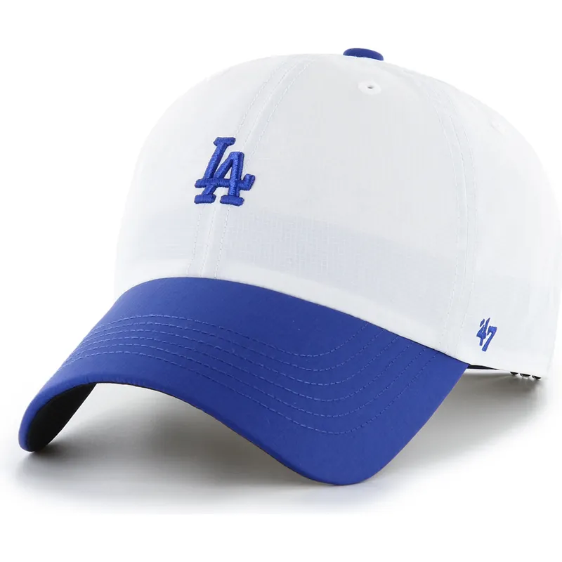 casquette-courbee-blanche-et-bleue-ajustable-clean-up-vista-mini-two-tone-los-angeles-dodgers-mlb-47-brand