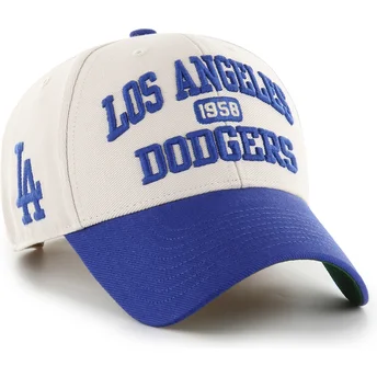 Gorra curva beige y azul ajustable MVP Broke Line de Los Angeles Dodgers MLB de 47 Brand
