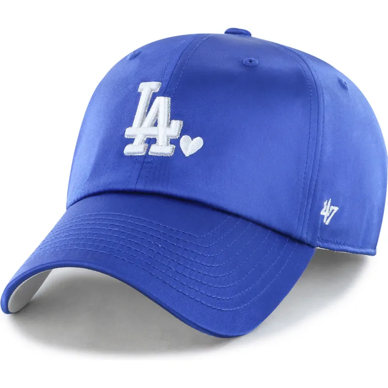 blaue-verstellbare-gebogene-kappe-clean-up-with-love-der-los-angeles-dodgers-mlb-von-47-brand
