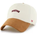 bojd-keps-beige-och-brun-justerbar-clean-up-mini-script-suede-visor-av-boston-red-sox-mlb-fran-47-brand
