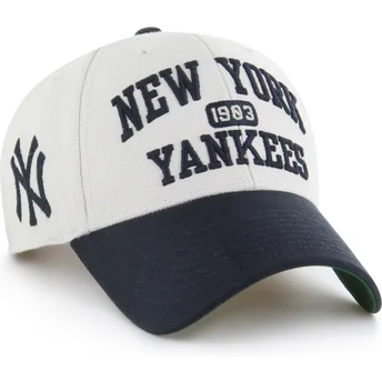 Böjd keps beige och marinblå justerbar MVP Broke Line från New York Yankees MLB av 47 Brand
