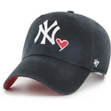 bojd-svart-justerbar-keps-clean-up-heart-icon-fran-new-york-yankees-mlb-av-47-brand