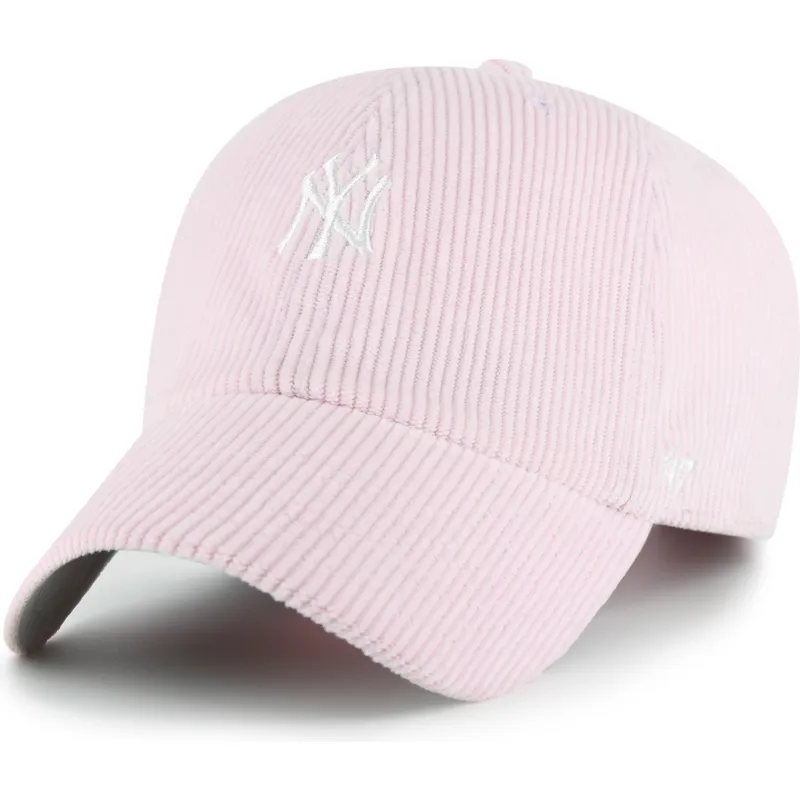 casquette-courbee-rose-ajustable-clean-up-cord-base-runner-new-york-yankees-mlb-47-brand
