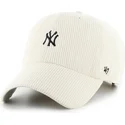 casquette-courbee-beige-ajustable-clean-up-cord-base-runner-new-york-yankees-mlb-47-brand