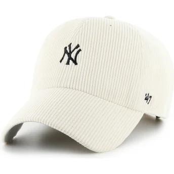 Cappellino curvo beige regolabile Clean Up Cord Base Runner dei New York Yankees MLB di 47 Brand