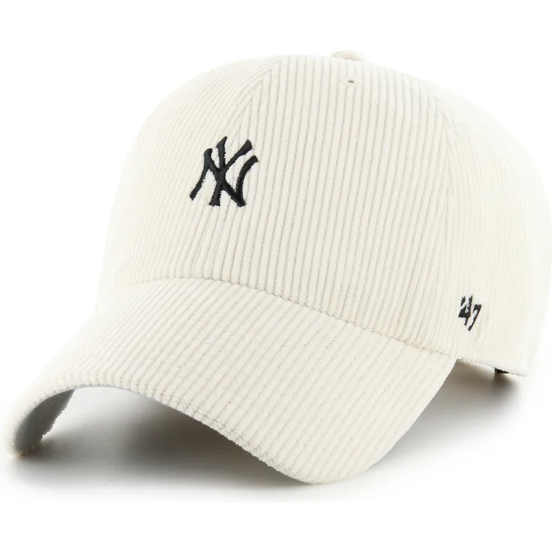 cappellino-curvo-beige-regolabile-clean-up-cord-base-runner-dei-new-york-yankees-mlb-di-47-brand