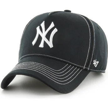 Cappellino curvo nero regolabile MVP DT Contrast Stitch di New York Yankees MLB di 47 Brand