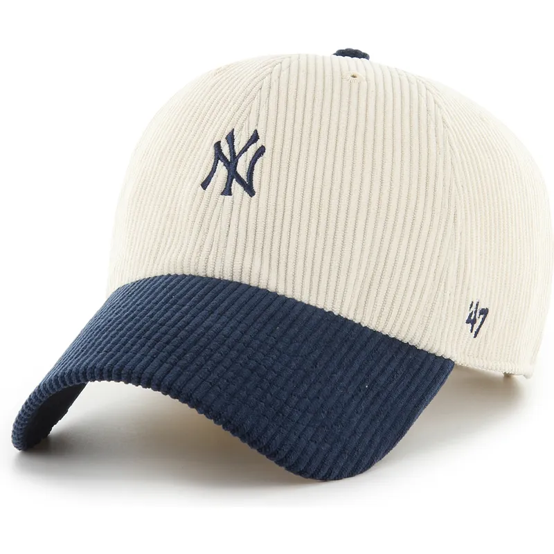 bezowa-i-granatowa-regulowana-czapka-z-daszkiem-clean-up-cord-base-runner-two-tone-new-york-yankees-mlb-od-47-brand