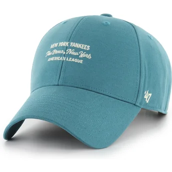 Blaue gebogene Snapback-Kappe MVP Contemporary Cyan der New York Yankees MLB von 47 Brand