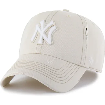 Beżowa regulowana czapka z daszkiem Clean Up Weathered Mojave New York Yankees MLB od 47 Brand
