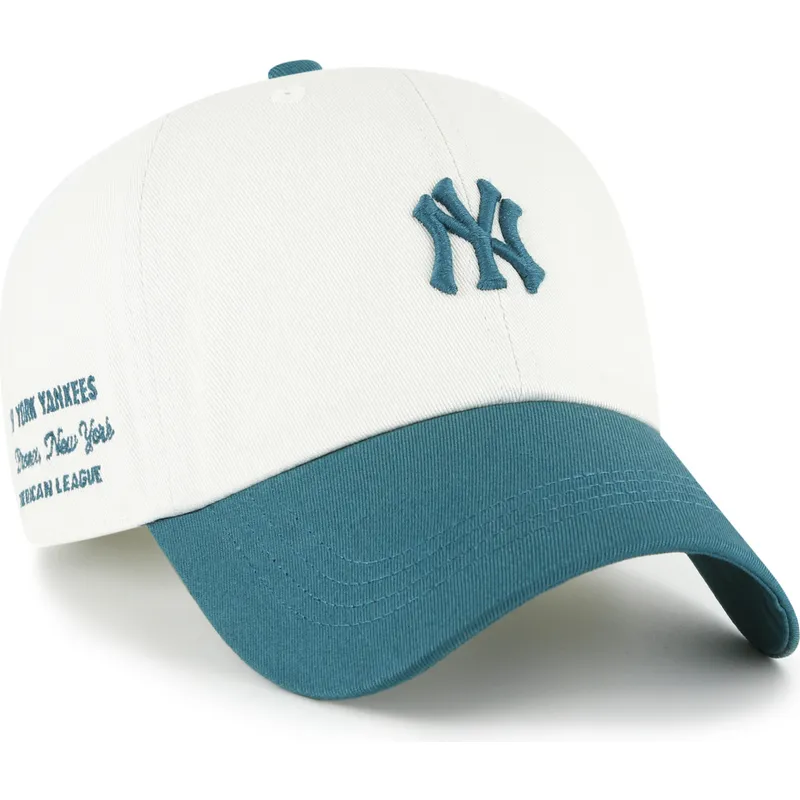 cappellino-curvo-beige-e-verde-regolabile-clean-up-contemporary-two-tone-dei-new-york-yankees-mlb-di-47-brand