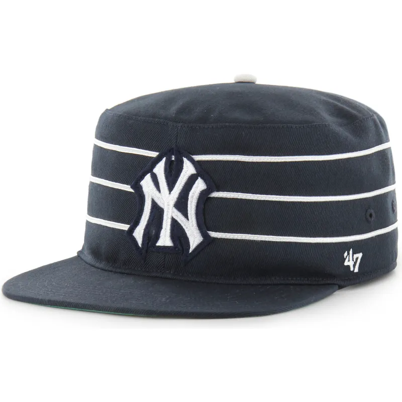 casquette-plate-bleue-marine-snapback-pillbox-golden-age-new-york-yankees-mlb-47-brand