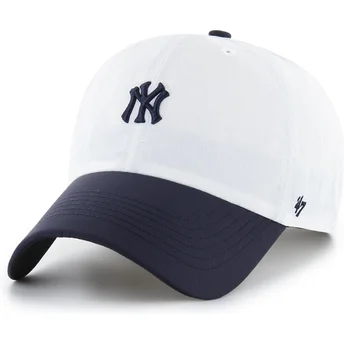 Vit och marinblå böjd keps justerbar Clean Up Vista Mini Two Tone från New York Yankees MLB av 47 Brand
