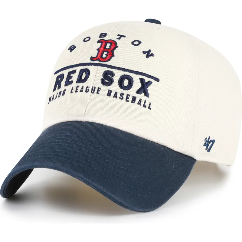 cappellino-curvo-beige-e-blu-marino-regolabile-clean-up-windham-dei-boston-red-sox-mlb-di-47-brand