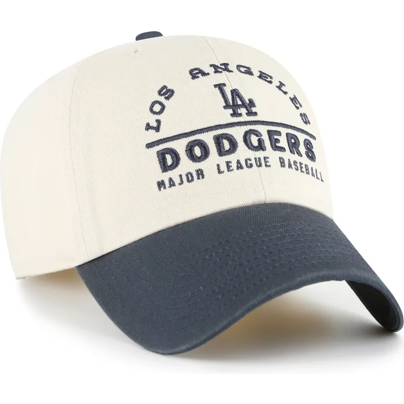 casquette-courbee-beige-et-bleue-marine-ajustable-clean-up-windham-los-angeles-dodgers-mlb-47-brand