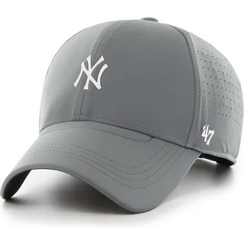 Graue verstellbare gebogene Kappe MVP Cycle Shadow der New York Yankees MLB von 47 Brand