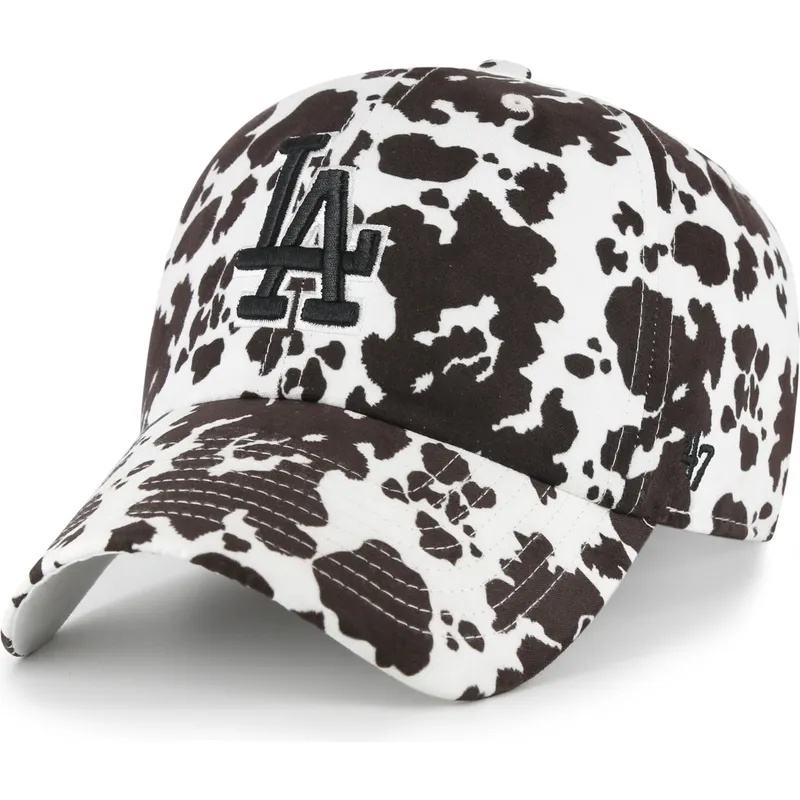 casquette-courbee-blanche-ajustable-clean-up-bessie-los-angeles-dodgers-mlb-47-brand