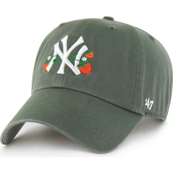 Gorra curva verde ajustable Clean Up Icon Alt Strawberry de New York Yankees MLB de 47 Brand