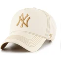 casquette-courbee-beige-ajustable-mvp-dt-contrast-stitch-new-york-yankees-mlb-47-brand