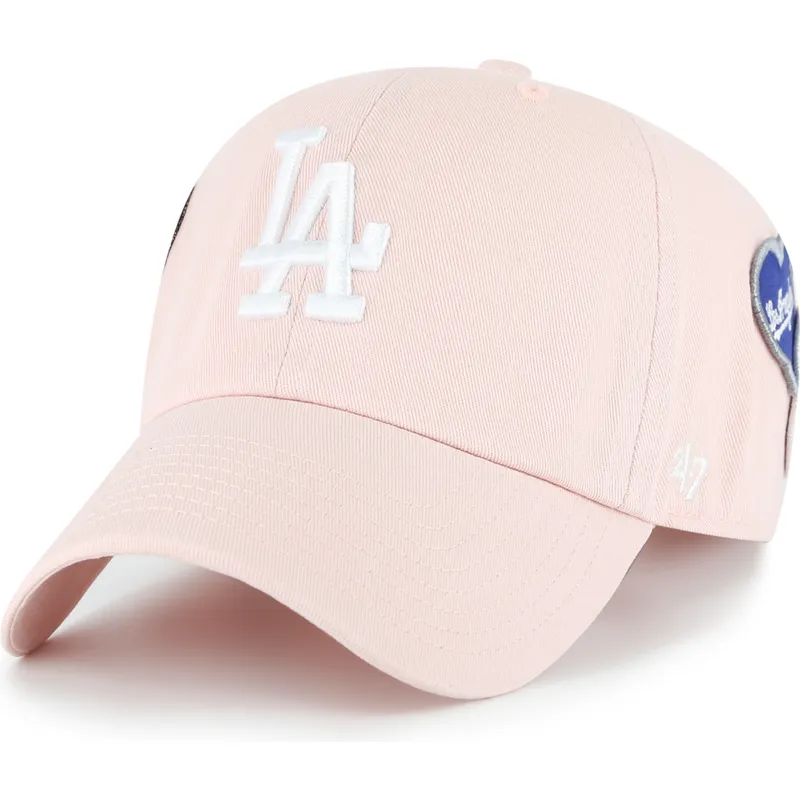 cappellino-curvo-rosa-regolabile-clean-up-badges-dei-los-angeles-dodgers-mlb-di-47-brand