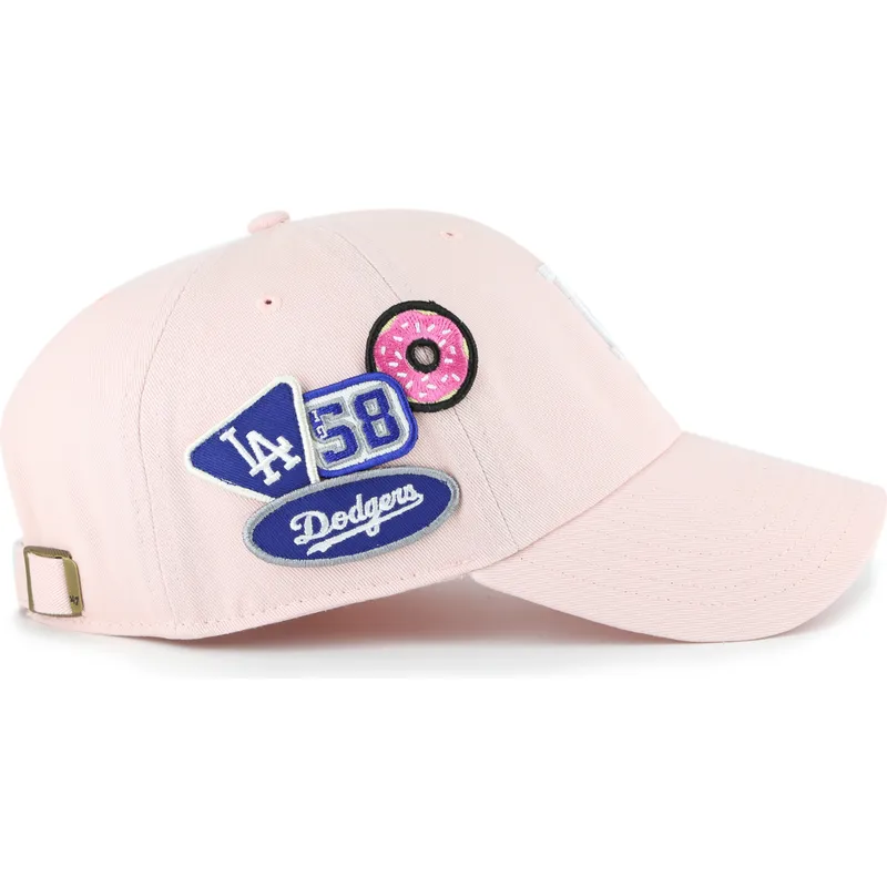 cappellino-curvo-rosa-regolabile-clean-up-badges-dei-los-angeles-dodgers-mlb-di-47-brand