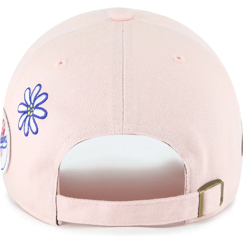 cappellino-curvo-rosa-regolabile-clean-up-badges-dei-los-angeles-dodgers-mlb-di-47-brand