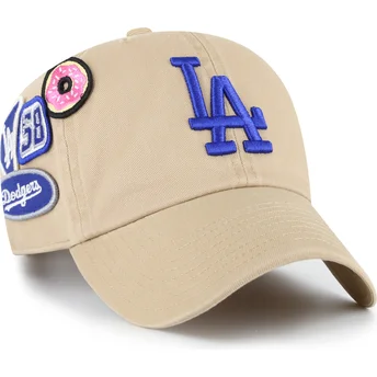 Khaki gebogene verstellbare Kappe Clean Up Badges der Los Angeles Dodgers MLB von 47 Brand