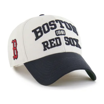 Böjd beige och marinblå justerbar keps MVP Broke Line från Boston Red Sox MLB av 47 Brand