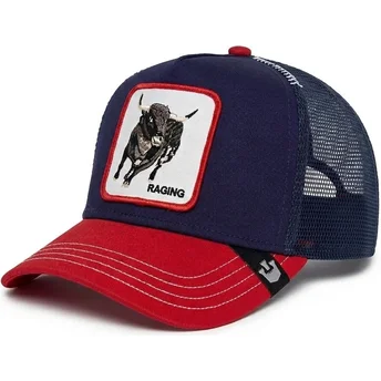 Casquette trucker bleue marine et rouge bull Raging Bull Fab Farm Goorin Bros.