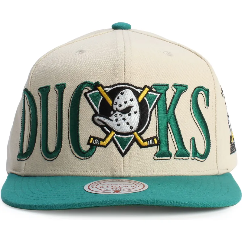 gron-och-beige-platt-snapback-keps-across-the-board-fran-anaheim-ducks-nhl-av-mitchell-ness